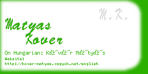 matyas kover business card